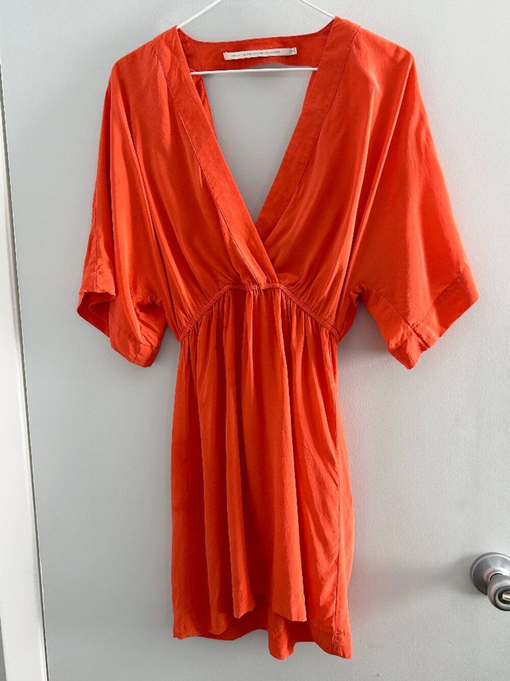 Twelfth Street Cynthia Vincent 100% Silk Cocktail Mini Dress Orange Size XS P